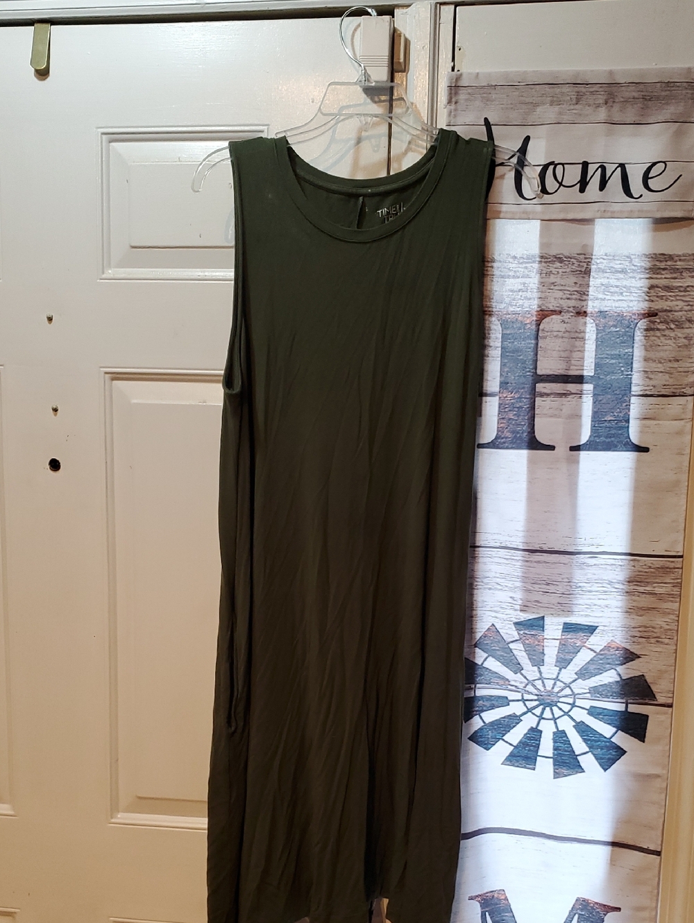 Time and Tru Olive Sleeveless Maxi Dress